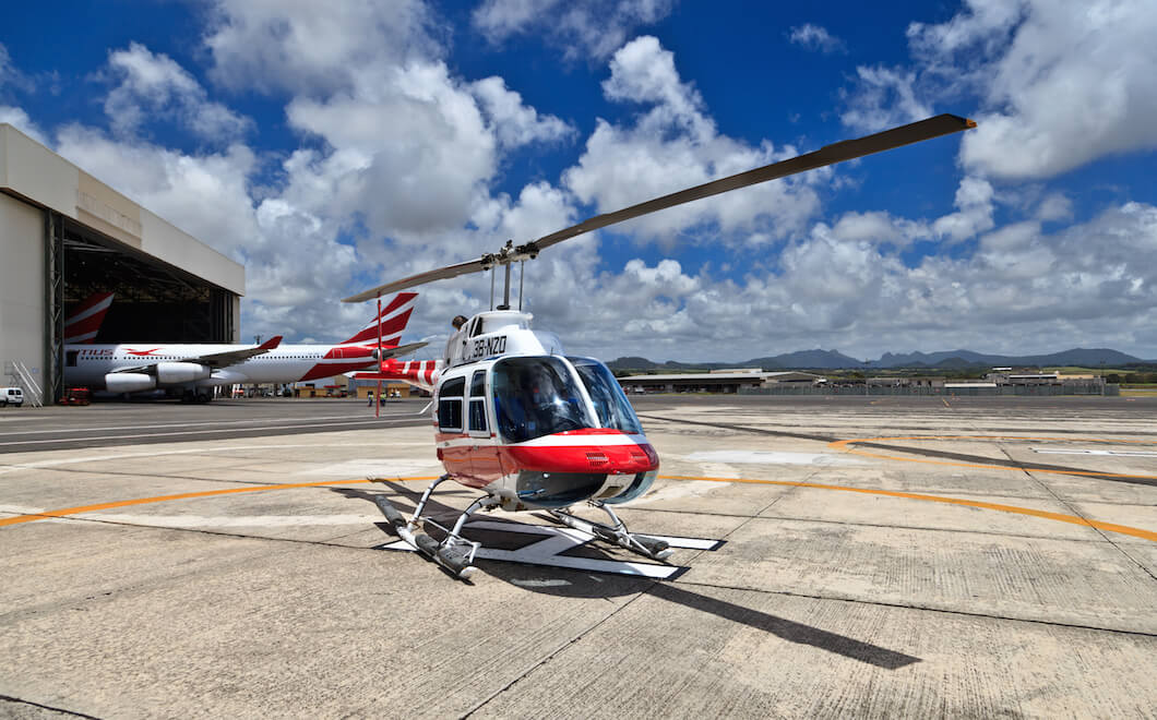 There is no better way to see the underwater waterfall than from an Air Mauritius helicopter tour