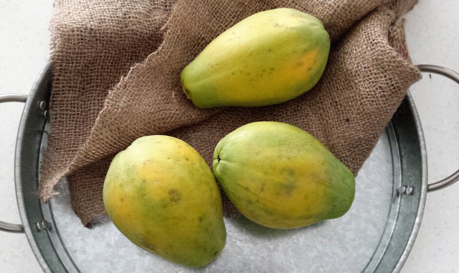 Raw Papayas for Father's Day recipe