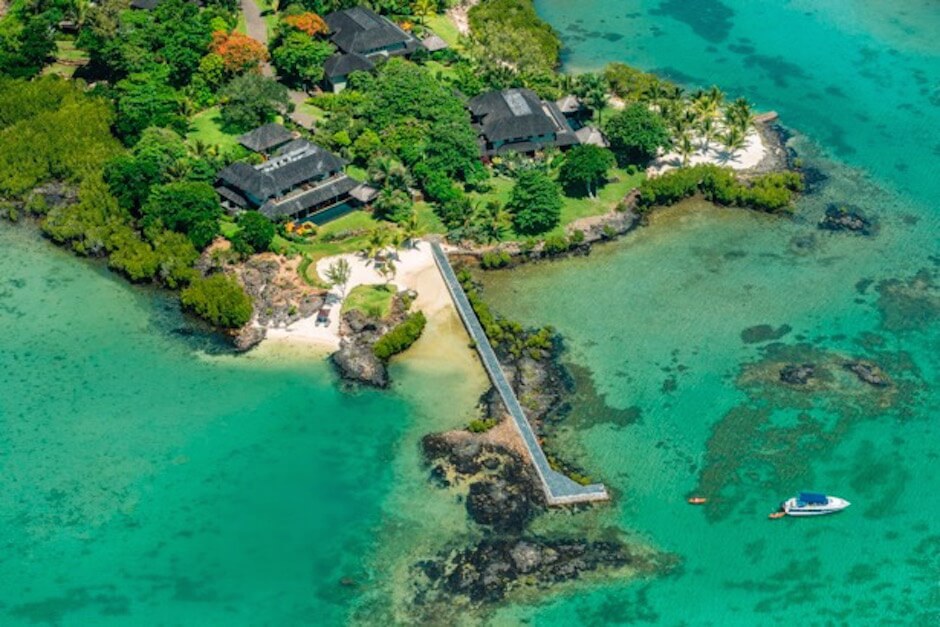 An aerial view of one of Mauritius' top hotels
