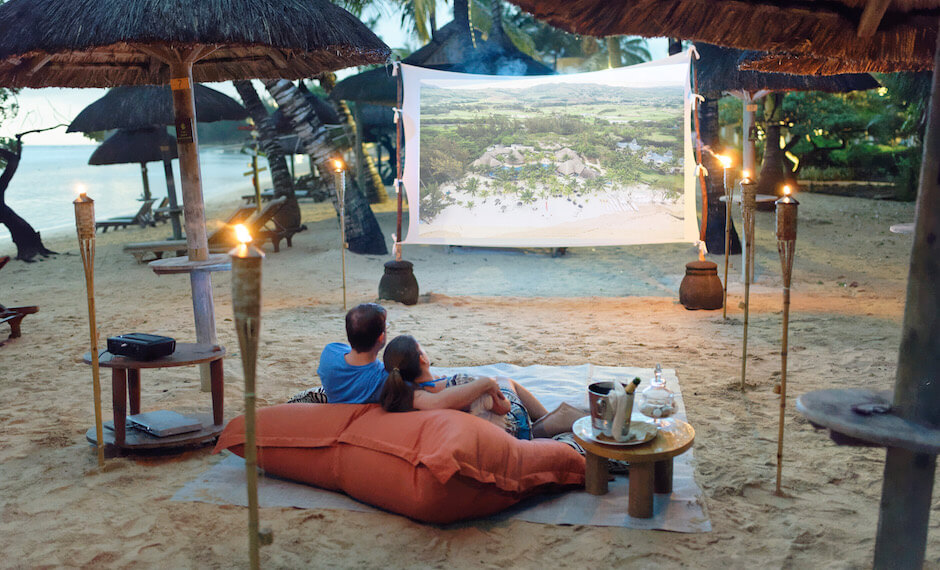 An evening at the beach cinema is a must on a visit to Awali